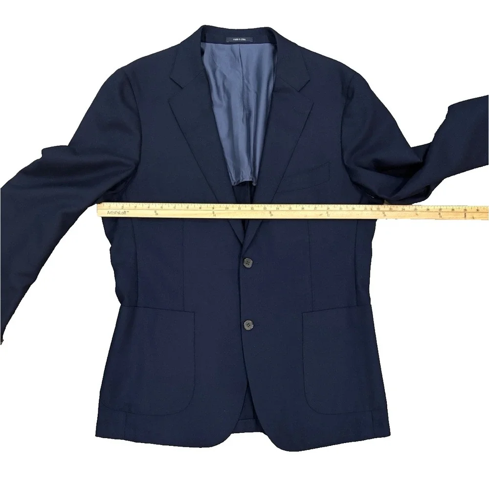 SUITSUPPLY Havana Navy Wool Blazer 56 / US 46 Vitale Barberis Canonico Italy